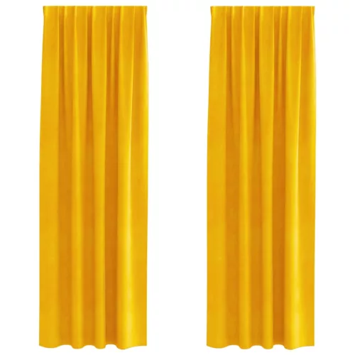  Sötétítő függönyök 2 pcs Mustár sárga 140 x 260 cm Bársony