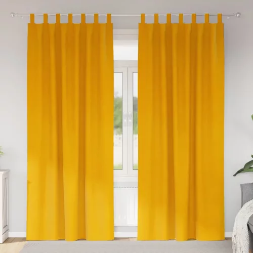  Sötétítő függönyök 2 pcs Mustár sárga 140 x 260 cm Bársony