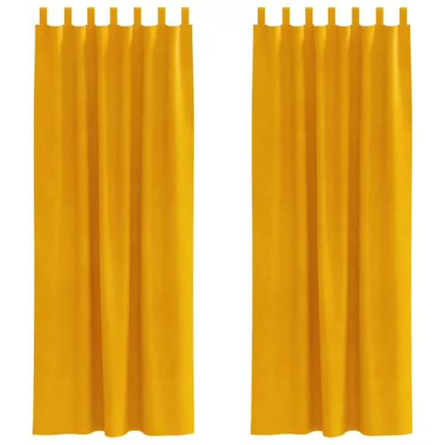  Sötétítő függönyök 2 pcs Mustár sárga 140 x 260 cm Bársony