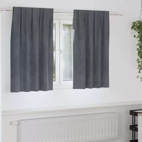  Sötétítő függönyök 2 pcs Világosszürke 140 x 140 cm Bársony