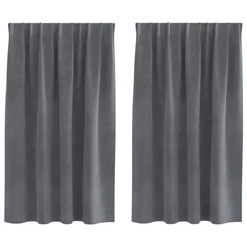  Sötétítő függönyök 2 pcs Világosszürke 140 x 140 cm Bársony