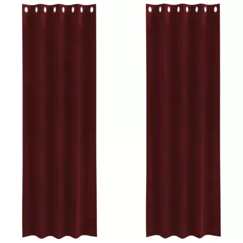  Sötétítő függönyök 2 pcs Bordó 140 x 225 cm Bársony