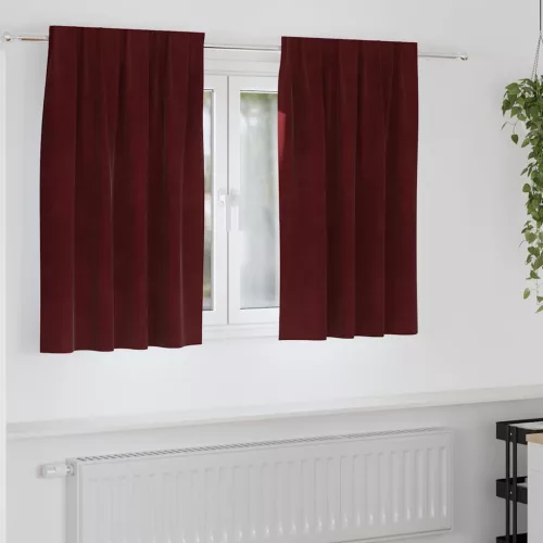  Sötétítő függönyök 2 pcs Bordó 140 x 140 cm Bársony