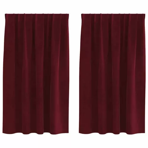  Sötétítő függönyök 2 pcs Bordó 140 x 140 cm Bársony