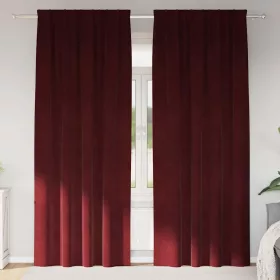    Sötétítő függönyök 2 pcs Bordó 140 x 225 cm Bársony