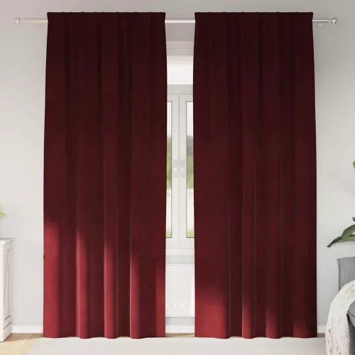  Sötétítő függönyök 2 pcs Bordó 140 x 225 cm Bársony