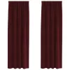  Sötétítő függönyök 2 pcs Bordó 140 x 225 cm Bársony