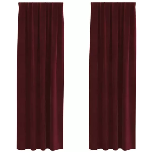  Sötétítő függönyök 2 pcs Bordó 140 x 225 cm Bársony