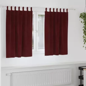    Sötétítő függönyök 2 pcs Bordó 140 x 140 cm Bársony