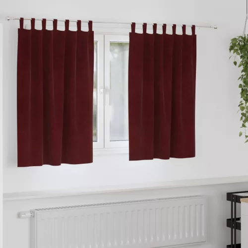  Sötétítő függönyök 2 pcs Bordó 140 x 140 cm Bársony