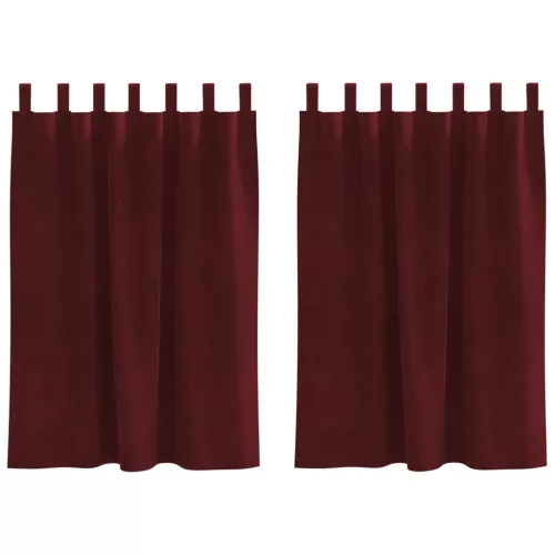  Sötétítő függönyök 2 pcs Bordó 140 x 140 cm Bársony