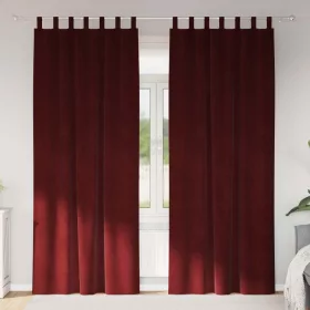    Sötétítő függönyök 2 pcs Bordó 140 x 225 cm Bársony