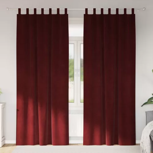 Sötétítő függönyök 2 pcs Bordó 140 x 225 cm Bársony