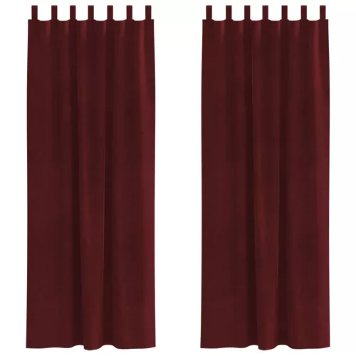  Sötétítő függönyök 2 pcs Bordó 140 x 225 cm Bársony