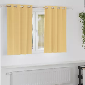    Függönyök függönyökkel 2 pcs Bézs 140 x 140 cm Poliészter