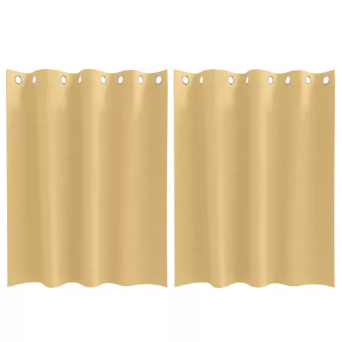  Függönyök függönyökkel 2 pcs Bézs 140 x 140 cm Poliészter