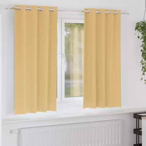  Függönyök függönyökkel 2 pcs Bézs 175 x 140 cm Poliészter