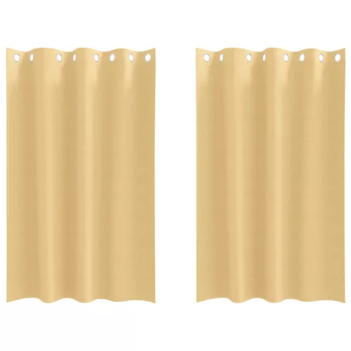 Függönyök függönyökkel 2 pcs Bézs 175 x 140 cm Poliészter