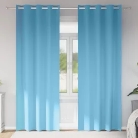  Függönyök 2 pcs Világos kék 225 x 140 cm Poliészter