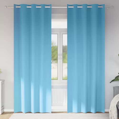  Függönyök 2 pcs Világos kék 225 x 140 cm Poliészter