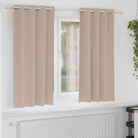    Függönyök függönyökkel 2 pcs Tópszínű 175 x 140 cm Poliészter