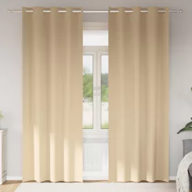    Függönyök függönyökkel 2 pcs Krém 225 x 140 cm Poliészter