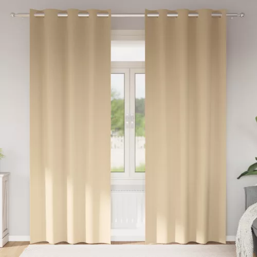  Függönyök függönyökkel 2 pcs Krém 225 x 140 cm Poliészter