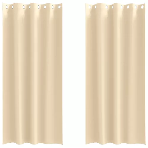  Függönyök függönyökkel 2 pcs Krém 225 x 140 cm Poliészter