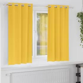  Függönyök 2 pcs mustársárga 175 x 140 cm Poliészter