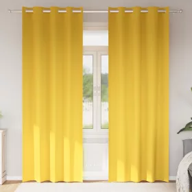  Függönyök 2 pcs mustársárga 260 x 140 cm Poliészter