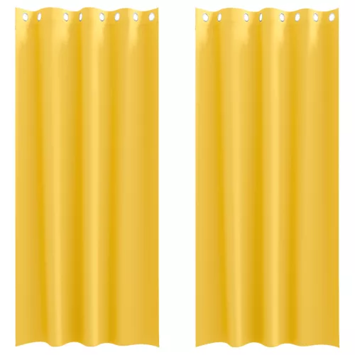  Függönyök 2 pcs mustársárga 260 x 140 cm Poliészter