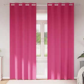    Függönyök 2 pcs Fényes rózsaszín 225 x 140 cm Poliészter