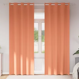    Függönyök függönyökkel 2 pcs Terrakotta 225 x 140 cm Poliészter