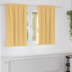    Függönyök függönyökkel 2 pcs Bézs 140 x 140 cm Poliészter