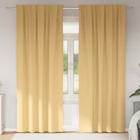    Függönyök függönyökkel 2 pcs Bézs 225 x 140 cm Poliészter