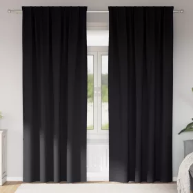    Függönyök függönyökkel 2 pcs Fekete 260 x 140 cm Poliészter