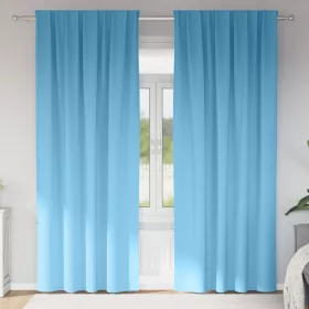  Függönyök 2 pcs Világos kék 260 x 140 cm Poliészter