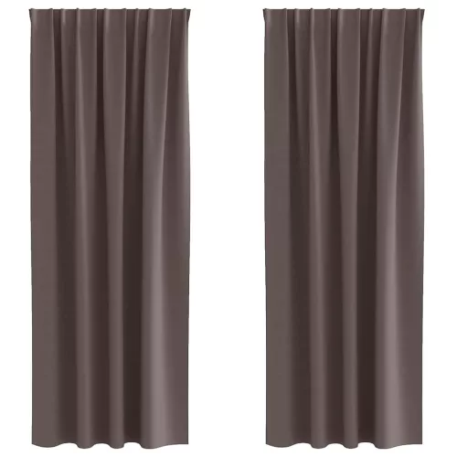  Függönyök függönyökkel 2 pcs sötétbarna Poliészter