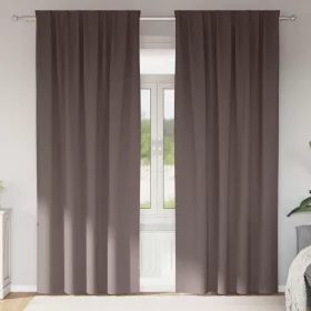   Sötétítő függönyök 2 pcs sötétbarna 245 x 140 cm Poliészter