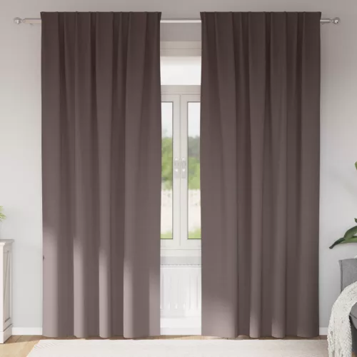 Sötétítő függönyök 2 pcs sötétbarna 245 x 140 cm Poliészter