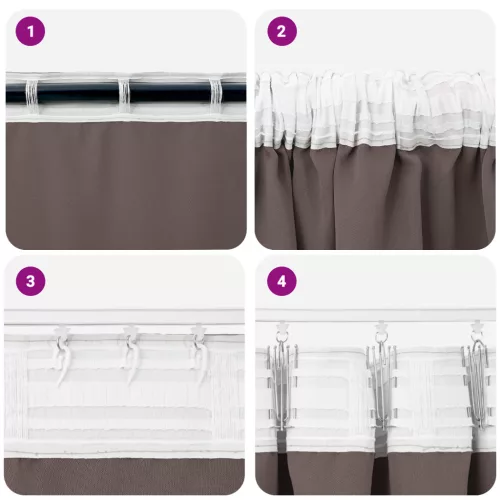  Sötétítő függönyök 2 pcs sötétbarna 245 x 140 cm Poliészter