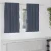  Fekete Függöny Gyűrűkkel 2 pcs Antracit 140 x 140 cm Poliészter