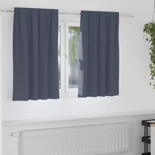 Fekete Függöny Gyűrűkkel 2 pcs Antracit 140 x 140 cm Poliészter