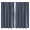  Fekete Függöny Gyűrűkkel 2 pcs Antracit 140 x 140 cm Poliészter