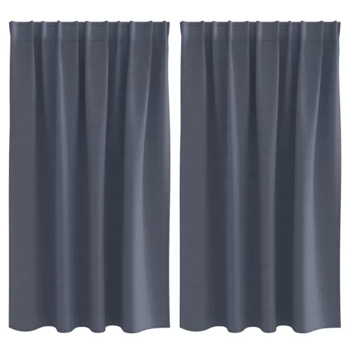  Fekete Függöny Gyűrűkkel 2 pcs Antracit 140 x 140 cm Poliészter