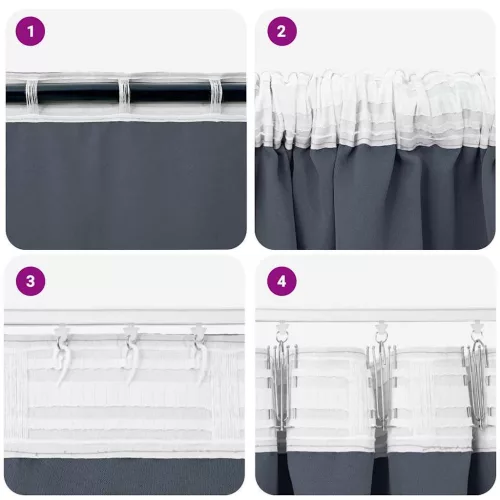  Fekete Függöny Gyűrűkkel 2 pcs Antracit 140 x 140 cm Poliészter