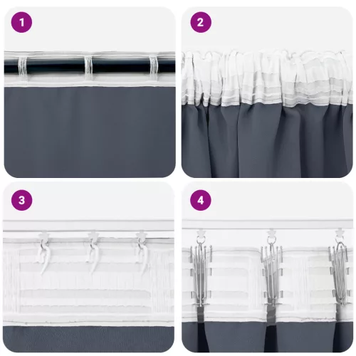  Sötétítő függönyök 2 pcs Antracitszürke 245 x 140 cm Poliészter
