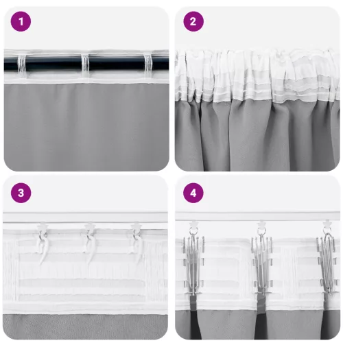  Függönyök 2 pcs Világosszürke 245 x 140 cm Poliészter