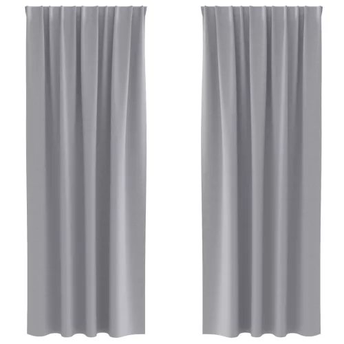  Függönyök 2 pcs Világosszürke 260 x 140 cm Poliészter