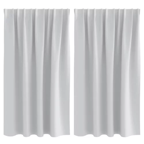  Fekete Függöny Gyűrűkkel 2 pcs Halvány szürke 140 x 140 cm